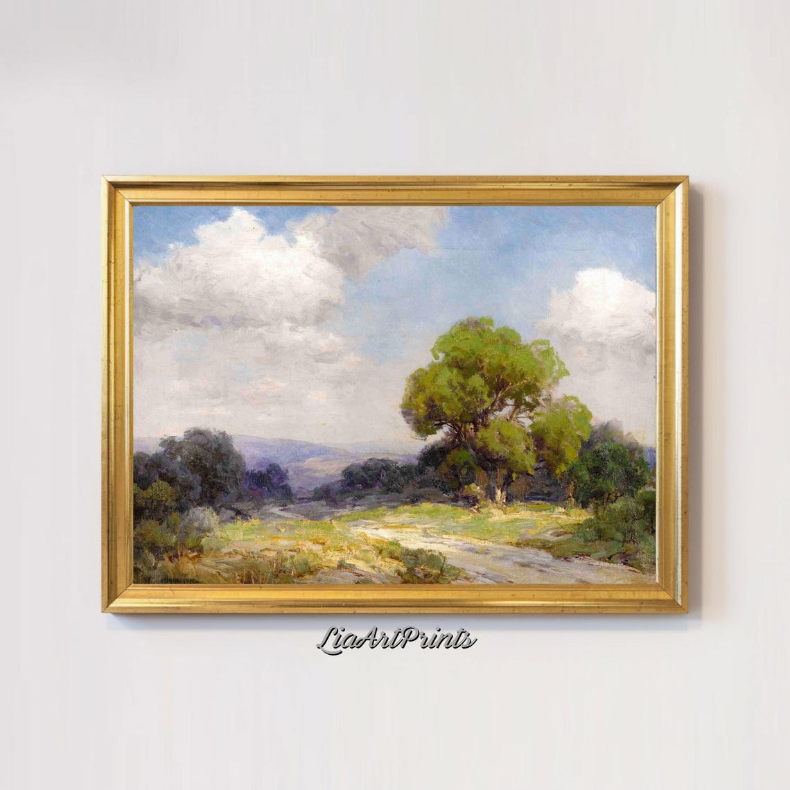 Serene Countryside Landscape Art Rustic Path With Trees Tranquil Classic Pastoral Wall Art - Image 3