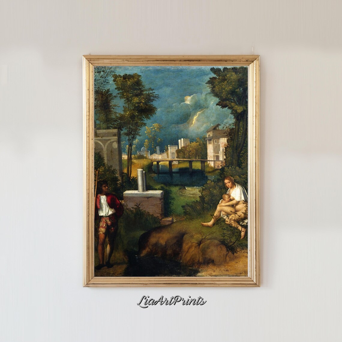 Classical Landscape, Renaissance Inspired Pastoral Scene - Image 2