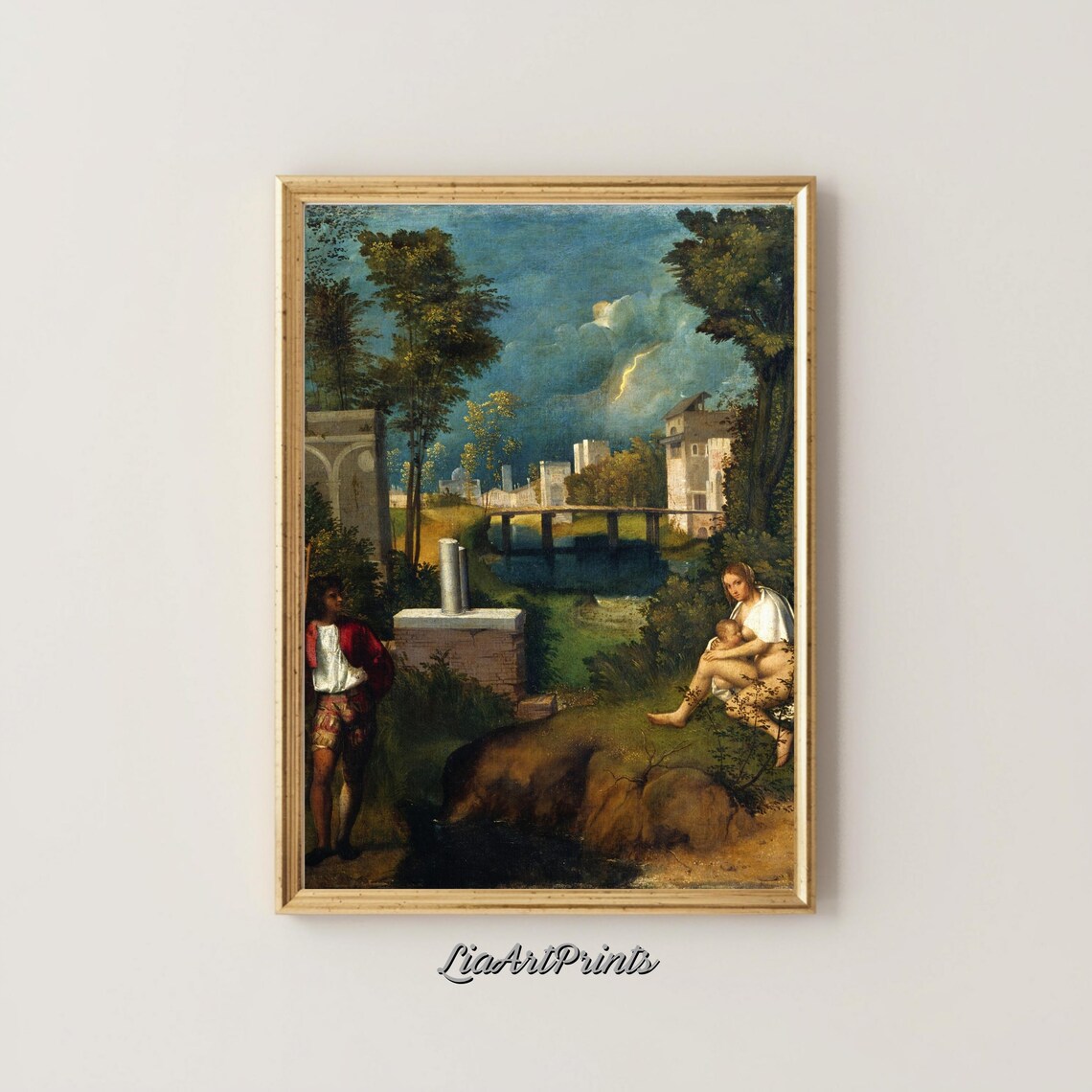 Classical Landscape, Renaissance Inspired Pastoral Scene - Image 4
