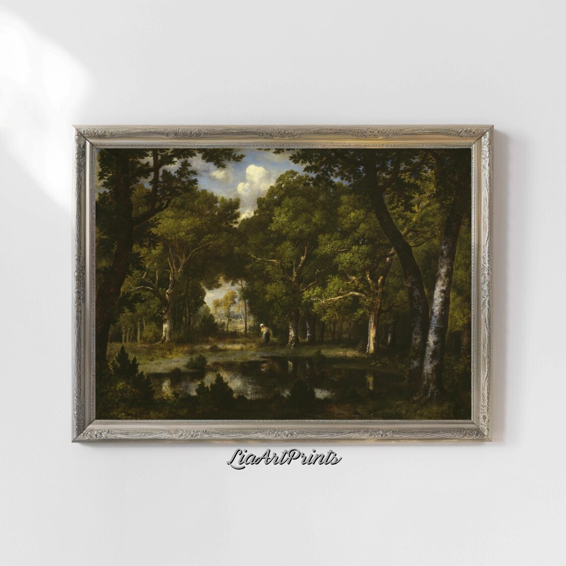 Tranquil Forest Reflection, Peaceful Woodland Landscape - Image 4