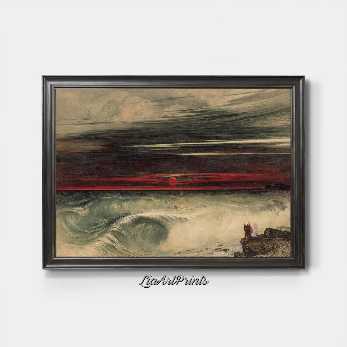 Abstract Ocean Sunset, Dramatic Seascape Art Print - Image 3