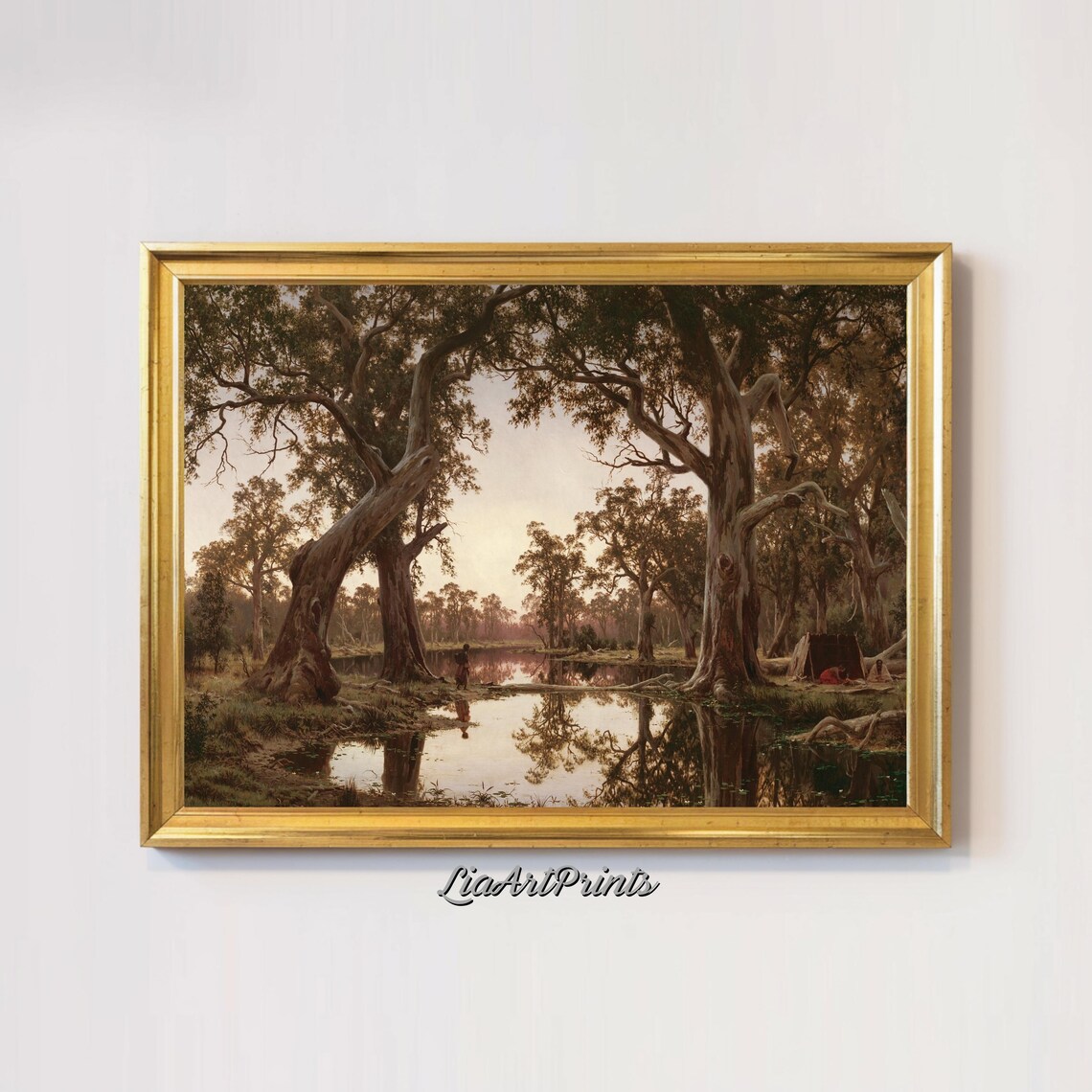 Peaceful Forest Reflection, Rustic Nature Decor - Image 3