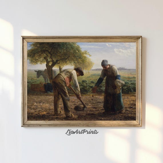 Rustic Farm Life Wall Art Vintage Countryside Rural Labor Scene Farmhouse Decor Artwork