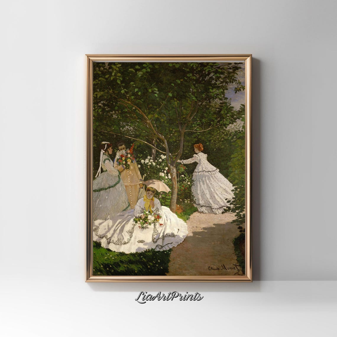 Monet Inspired Garden Gathering Impressionist Art Print Elegant Nature Wall Art Timeless Decor - Image 2