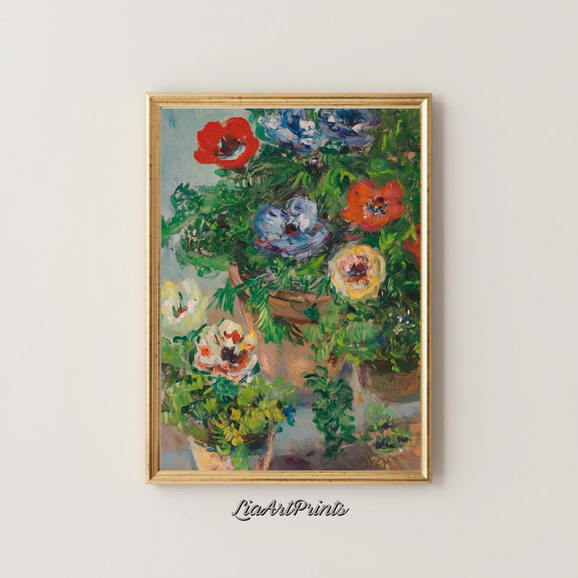 Impressionist Floral Bouquet Colorful Blossoms Still Life Art Poster - Image 4