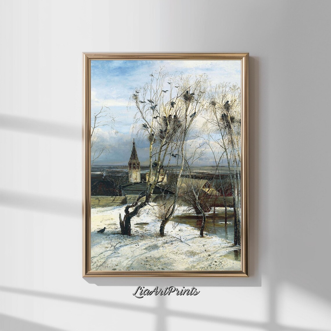 The Rooks Have Returned Alexei Savrasov Snowy Russian Spring Landscape Poster