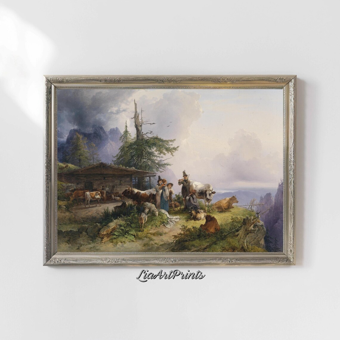 Alpine Pastoral Scene, Rustic Mountain Landscape - Image 5