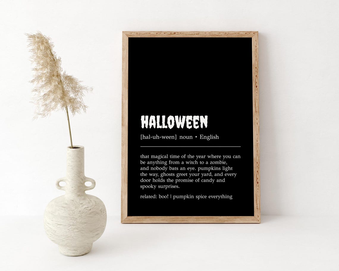 Halloween Dictionary Definition Black Spooky Season Word Wall Art - Image 2