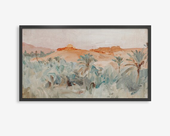 Frame Tv Art Desert Frame Tv Art Tropical Tv Art Bohemian Decor Art For Tv Tv Frame Art Tropical Decor