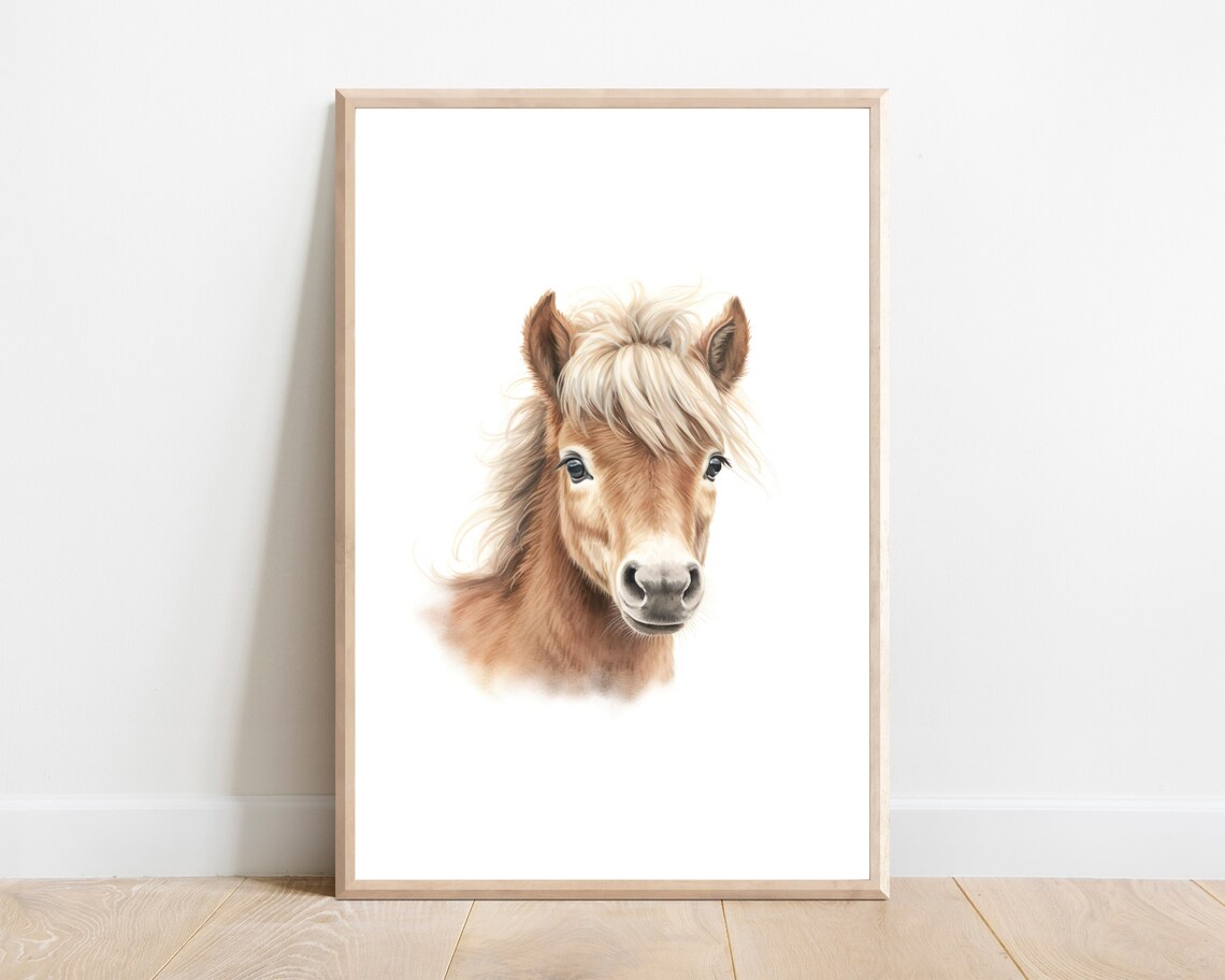 Horse Nursery Art Print, Baby Horse Decor