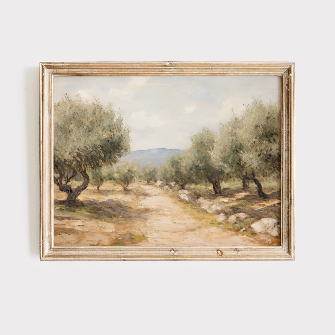 Italian Olive Trees Vintage Landscape Art Print