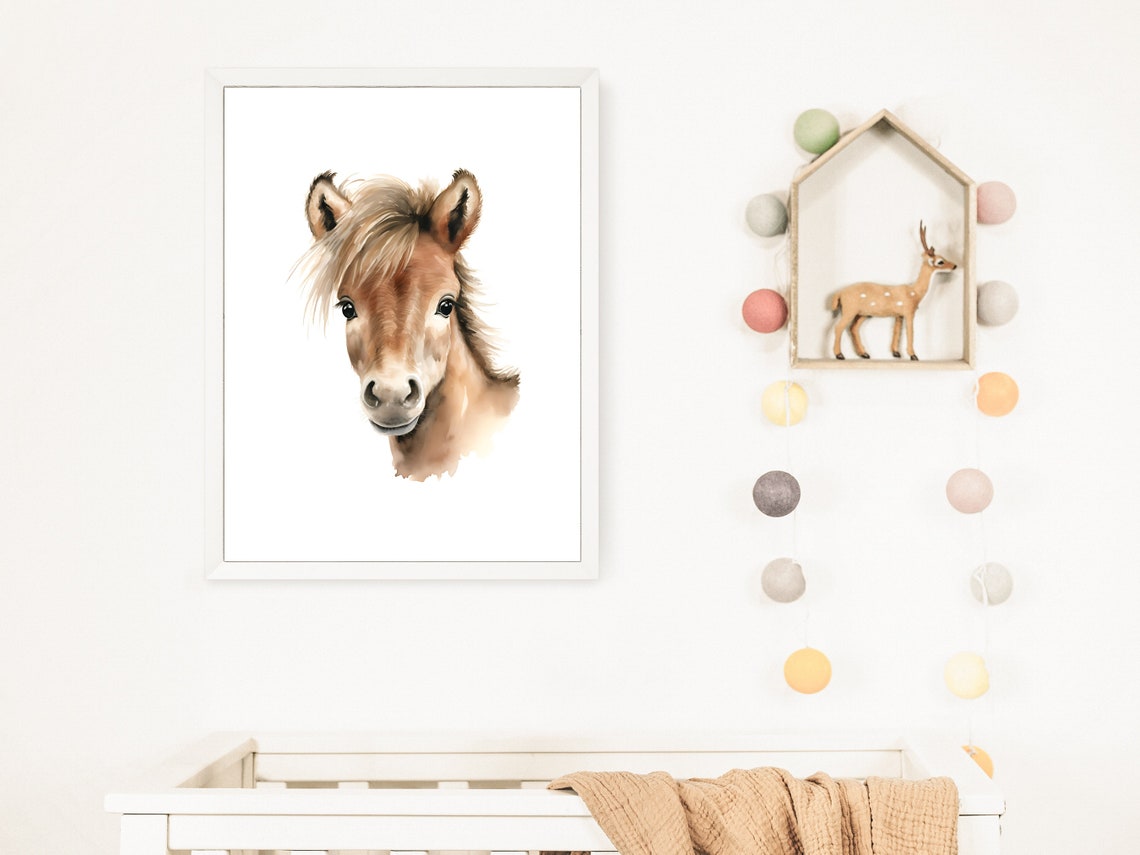 Horse Nursery Print Pony Nursery Wall Art Nursery Farm Animal Print Print Horse Nursery Wall Art Nursery Baby Horse Print - Image 2
