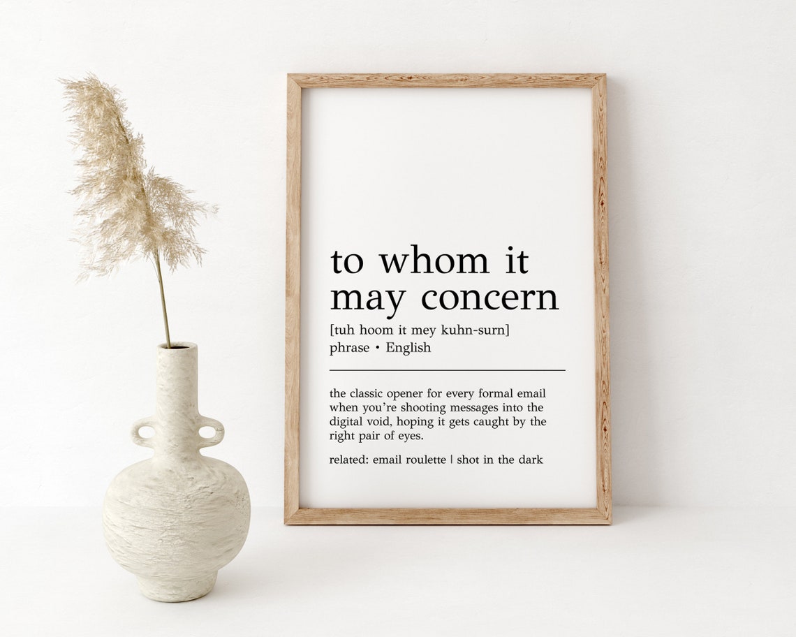 To Whom It May Concern Definition Print Funny Office Decor Home Office Wall Art Cubicle Decor Cubicle Wall Art Print - Image 2