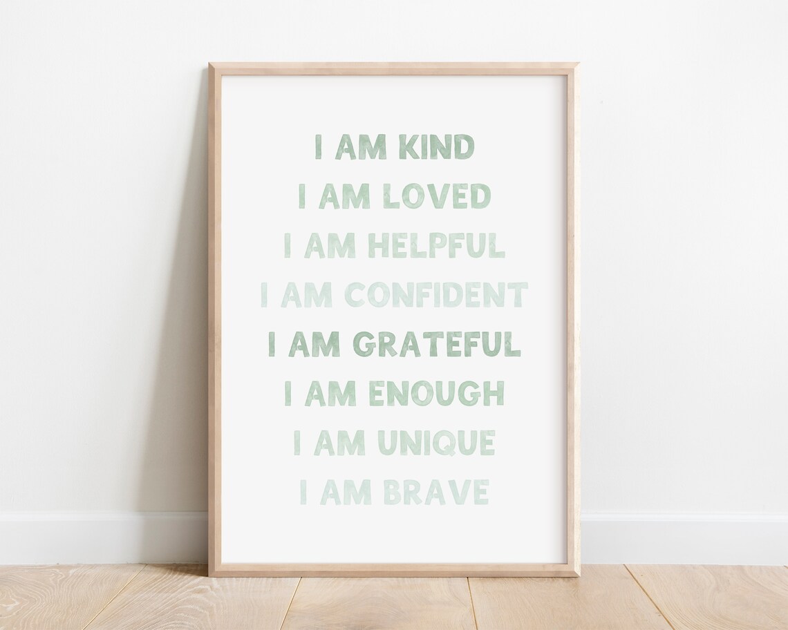 Kids Affirmation Art Print, Nursery Decor
