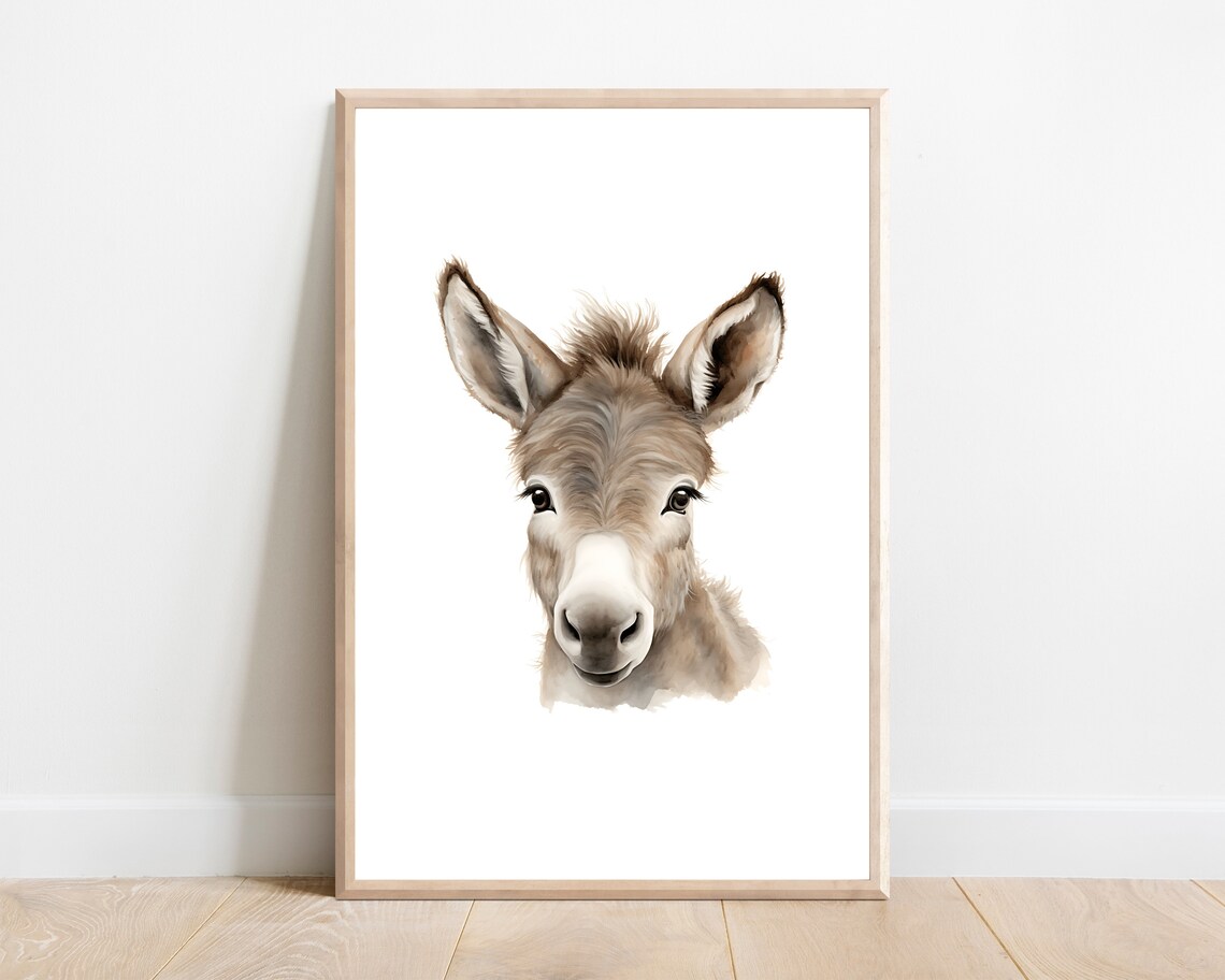 Donkey Nursery Wall Art Print, Nursery Decor