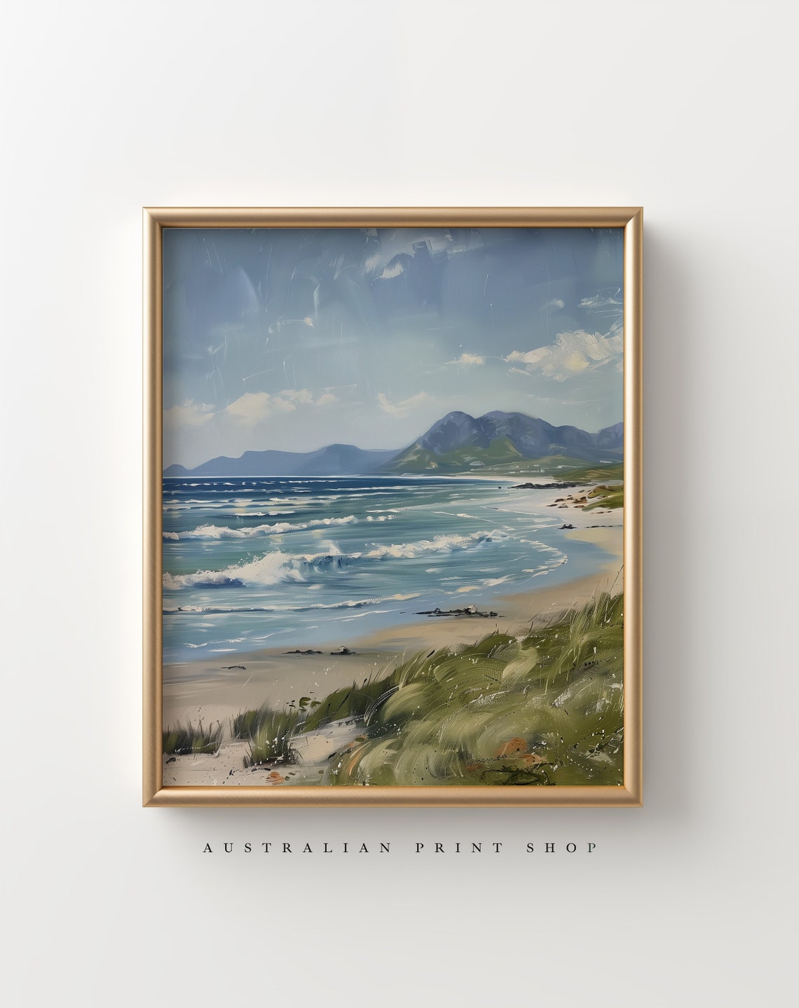 Vintage Seascape Painting Nautical Wall Art Coastal Ocean Decor Bathroom Beach Or Cottage Wall Art - Image 4