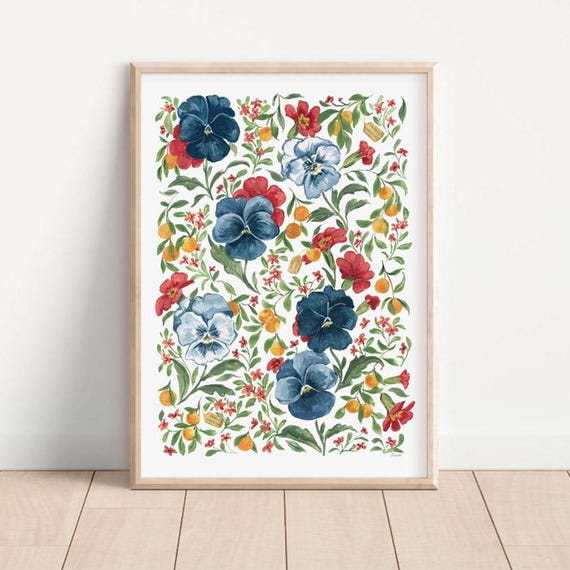Orange Marmalade Botanical Art Print, Cottagecore Farmhouse Decor