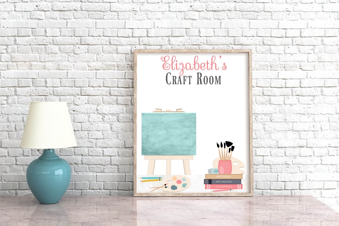 Elizabeth's Craft Room Personalized Art Easel Paint Brushes Poster - Image 3