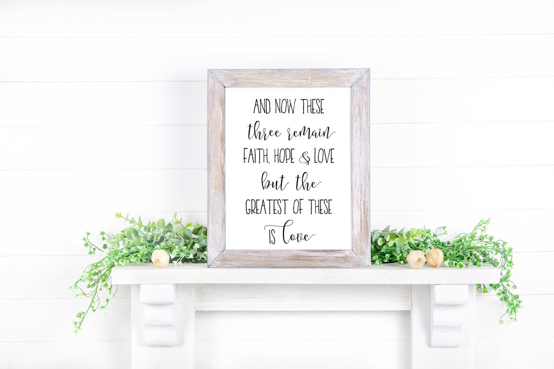 Faith Hope And Love 1 Corinthians 13 13 Bible Verse Wall Poster - Image 3