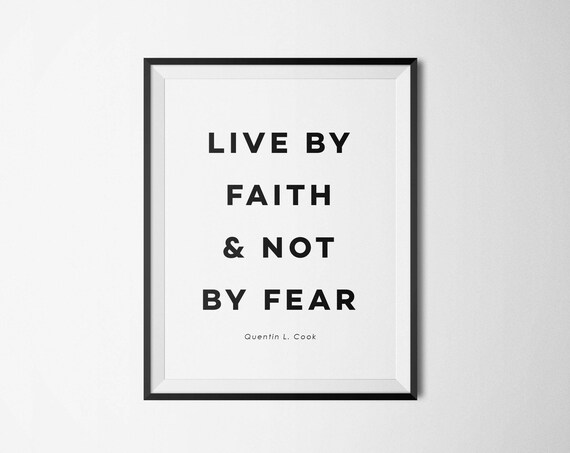 Live By Faith Not By Fear Inspirational Christian Quote Poster