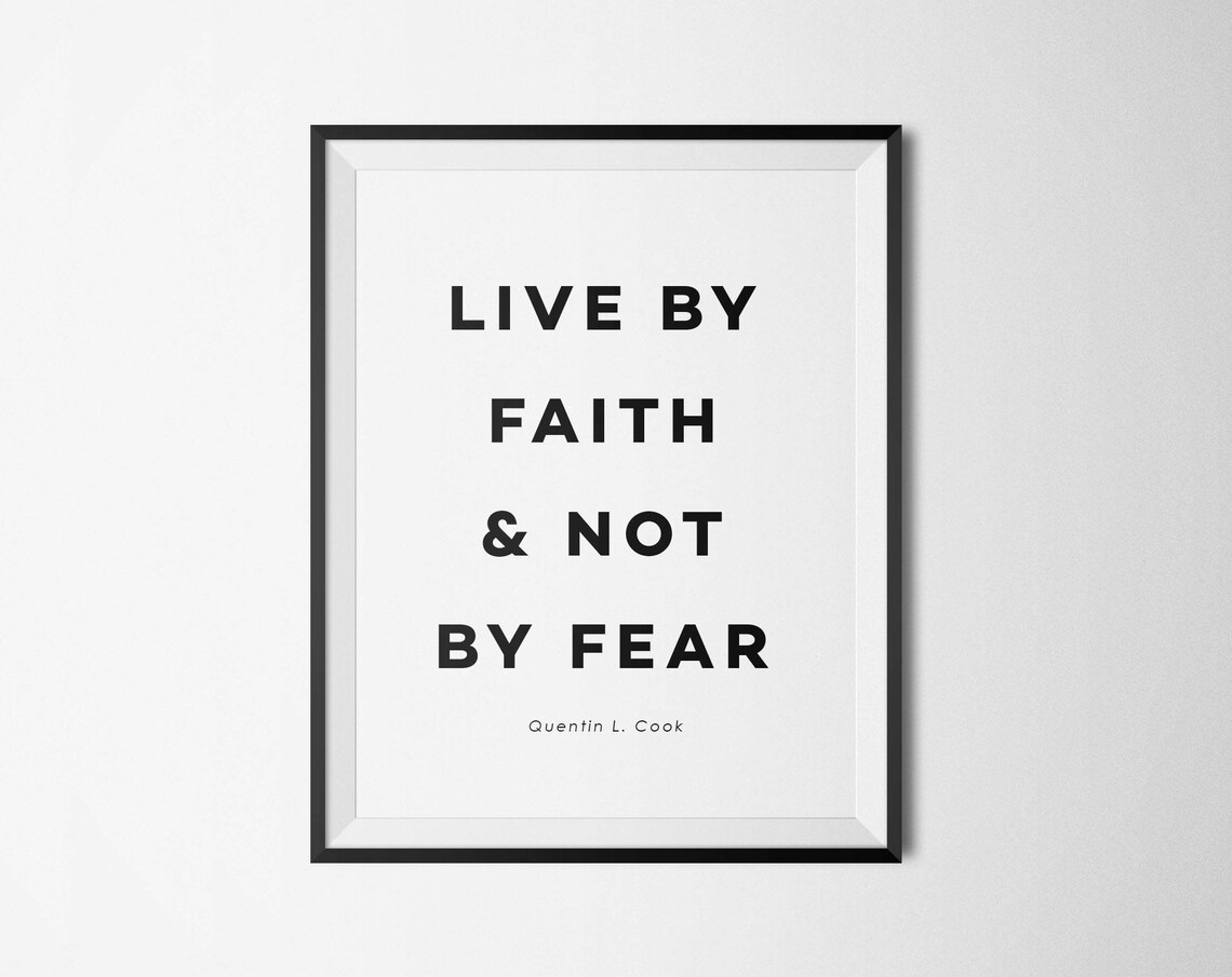 Live By Faith Not By Fear Inspirational Christian Quote Poster
