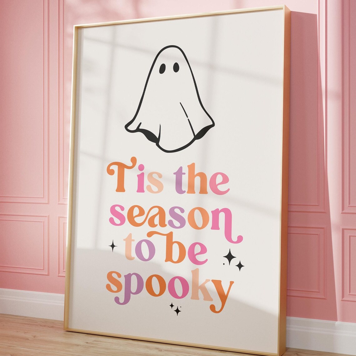 Tis The Season To Be Spooky Ghost Pastel Halloween Decor Poster