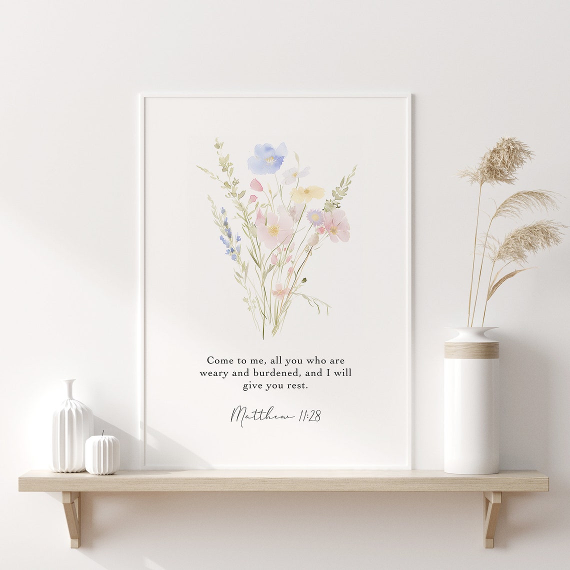 Art Matthew 1128 Scripture Bible Verse Christian Wall Decor Inspirational Prints Faith Based Art - Image 2
