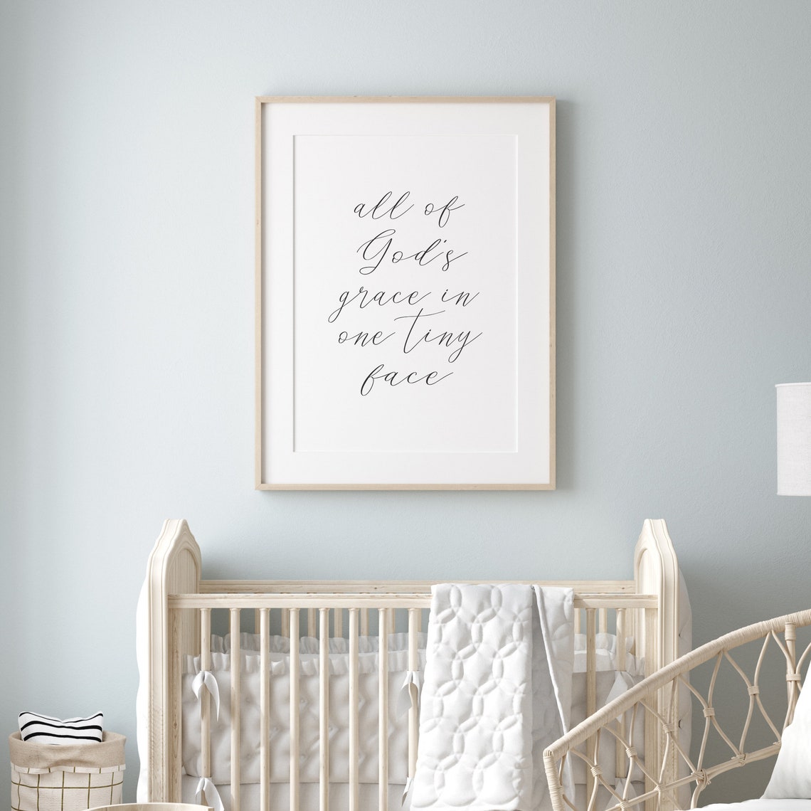All of Gods Grace in One Tiny Face Nursery Script Quote Poster - Image 2