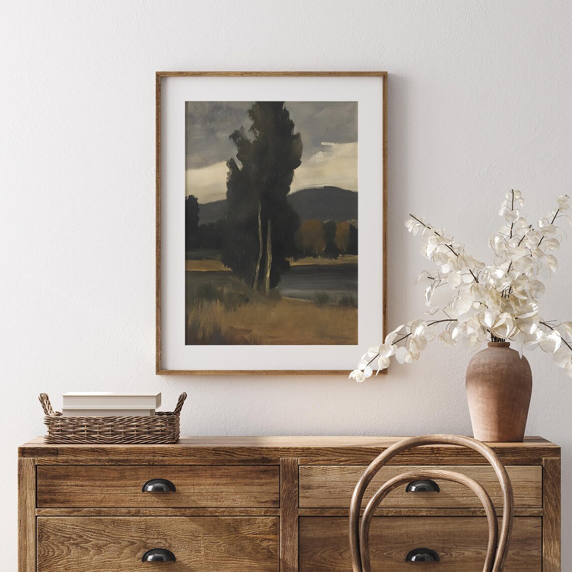 Vintage Landscape Painting, Moody Rustic Countryside Scene - Image 7