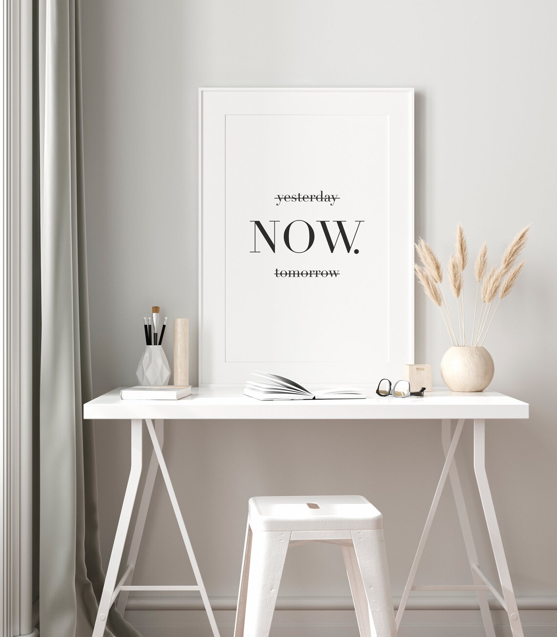 Yesterday Now Tomorrow Motivational Poster, Minimalist - Image 3