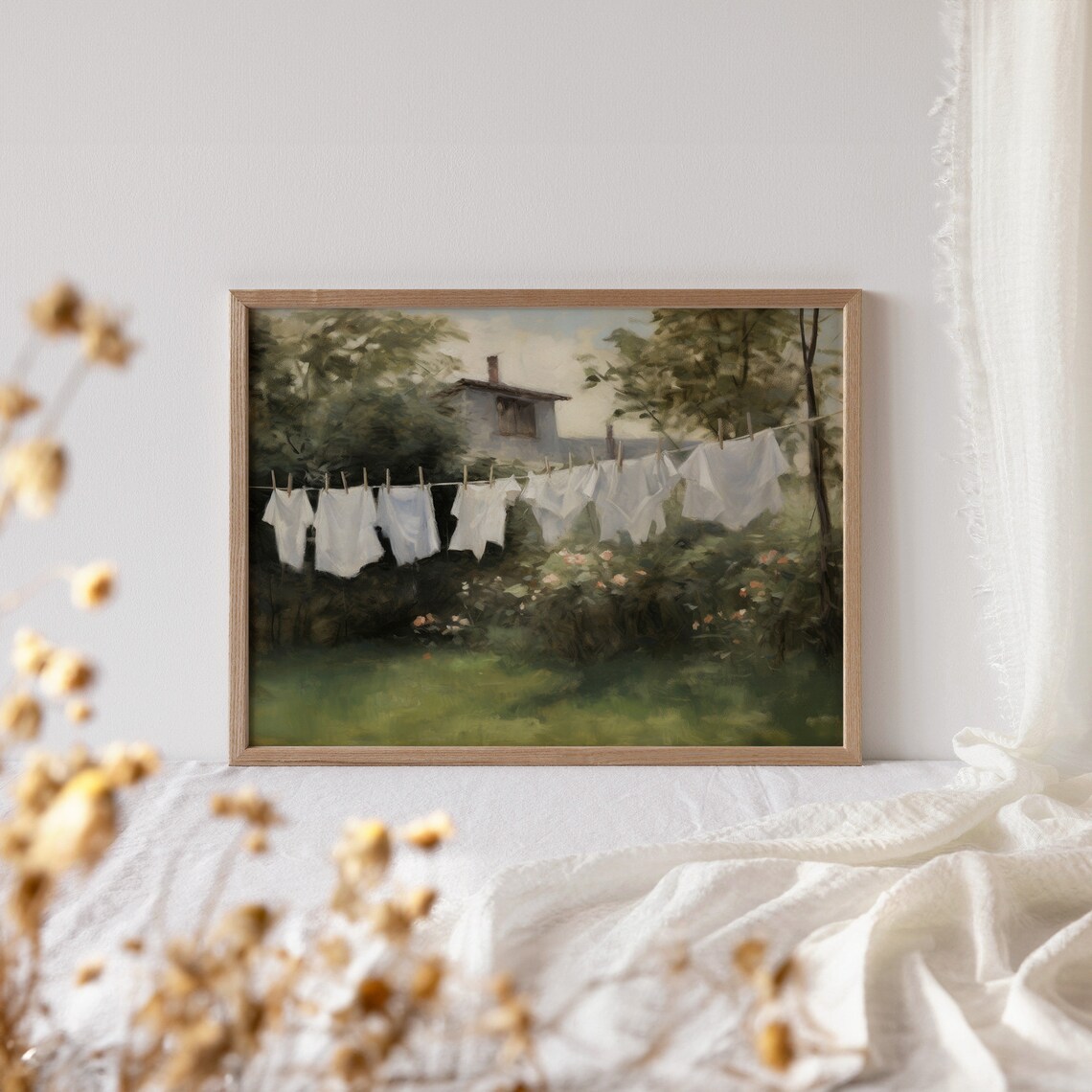 Laundry Room Vintage Farmhouse Oil Painting Art Print - Image 4