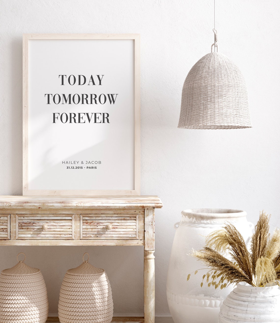 Today Tomorrow Forever Couple Name Date Paris Wedding Gift Poster - Image 4