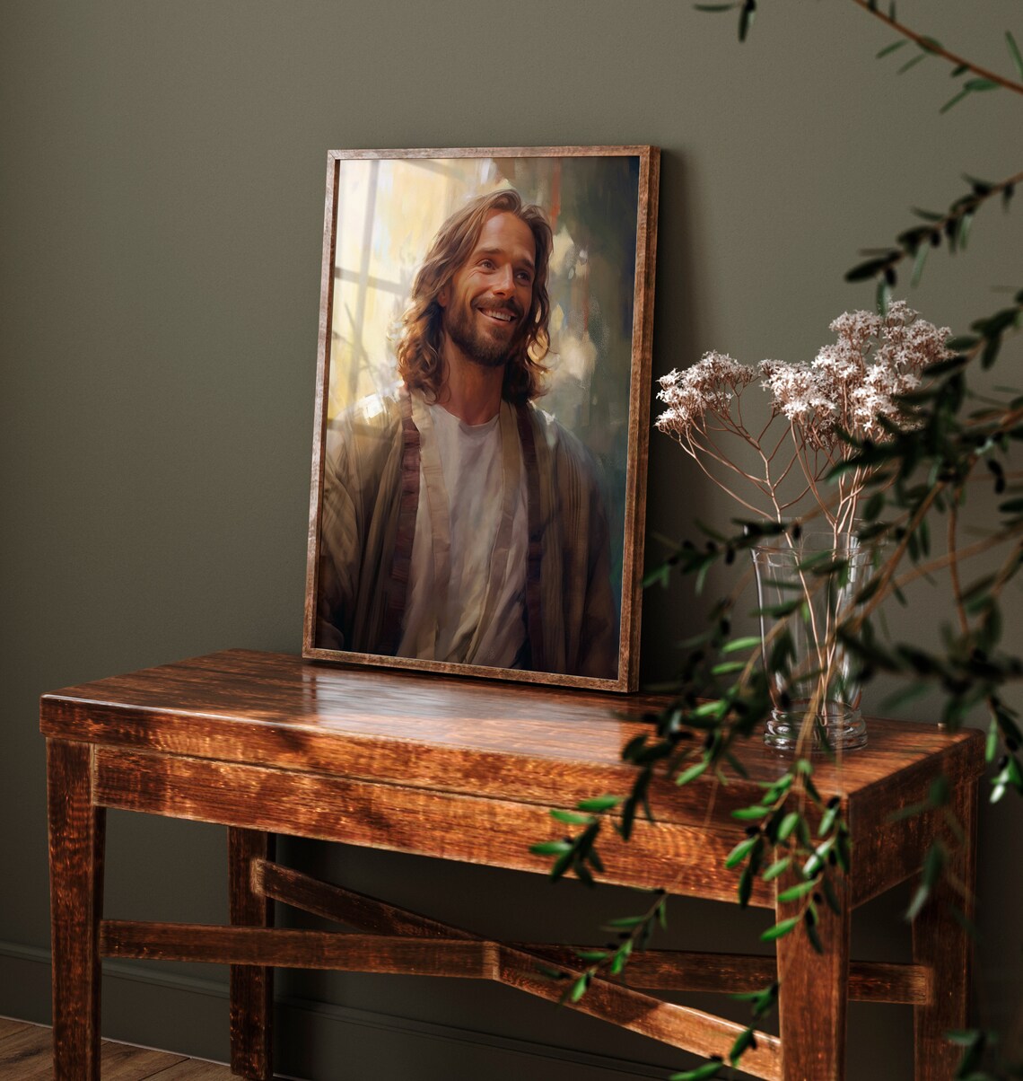 Jesus Farmhouse Christian Wall Art, Art Print - Image 3