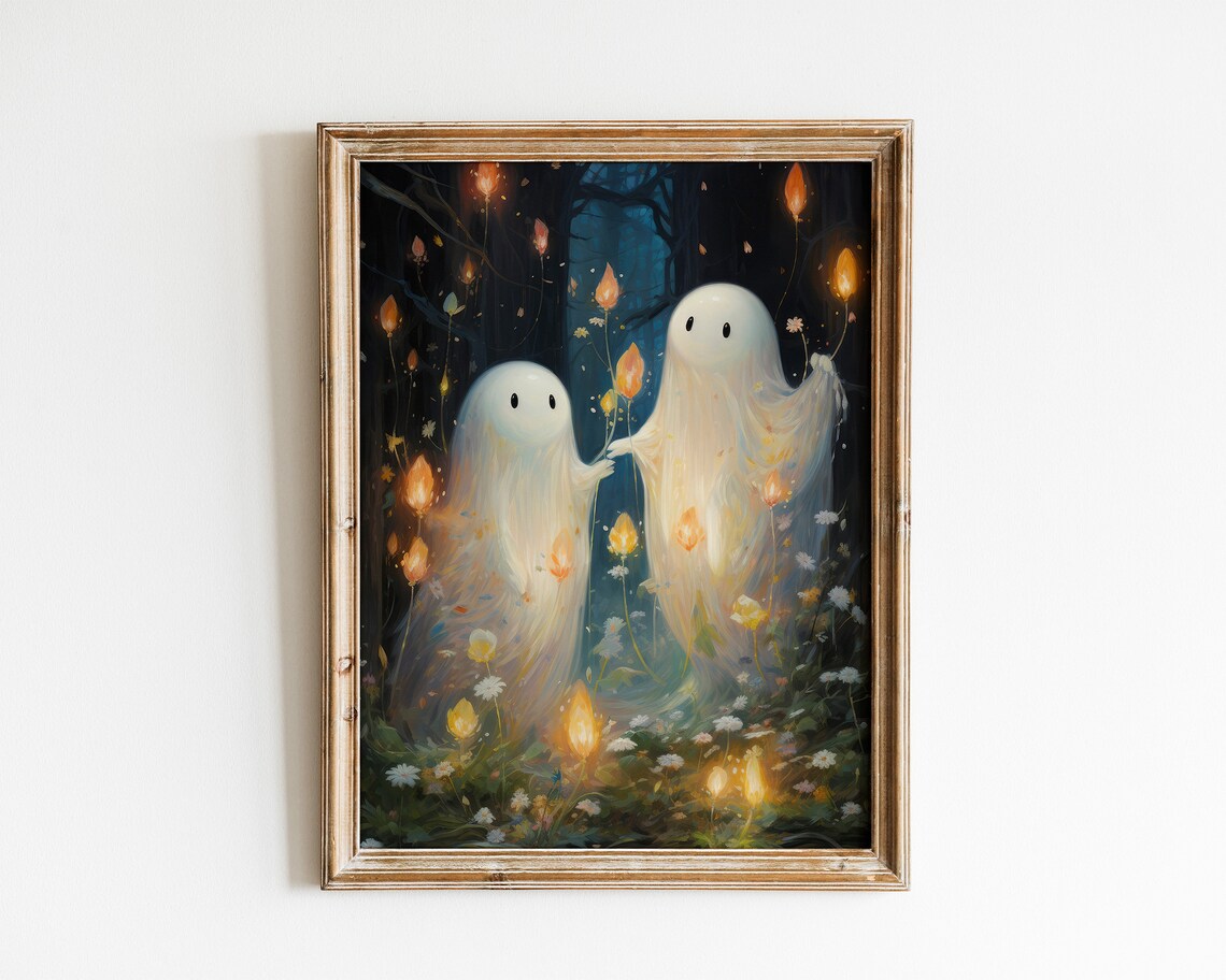 Cute Ghost In The Forest, Halloween Wall Decor