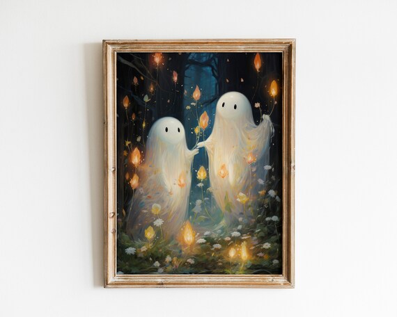 Cute Ghost In The Forest, Halloween Wall Decor