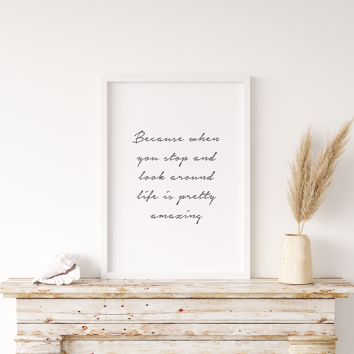 Life Is Pretty Amazing Inspirational Script Mindfulness Poster - Image 4