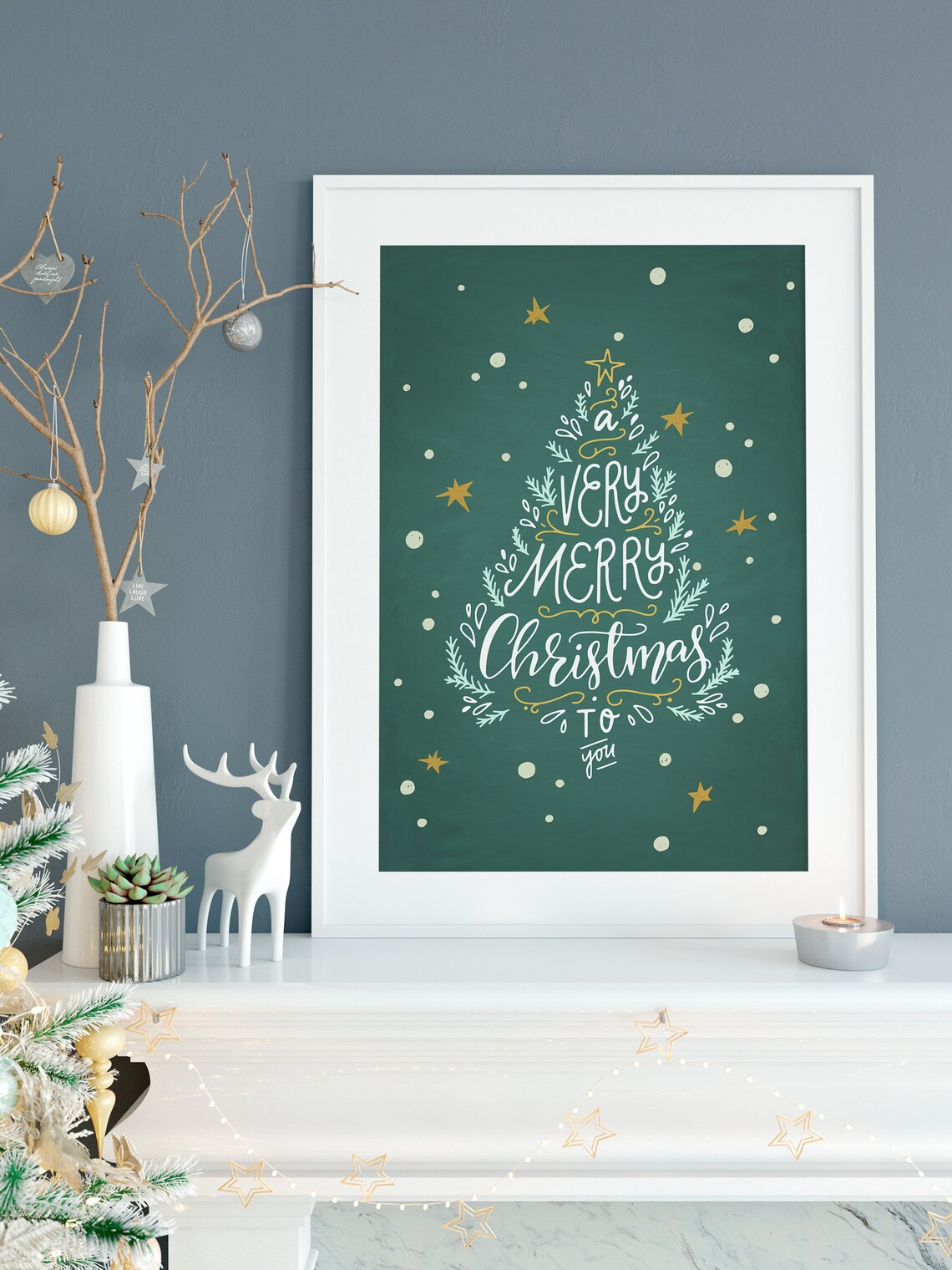 Christmas Tree Print, Merry Christmas Winter Decor - Image 4