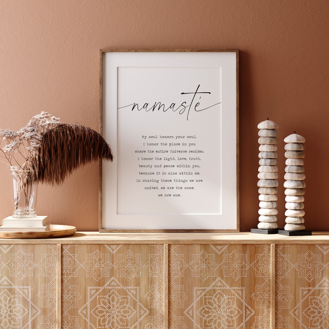 Namaste Sign Yoga Meditation Wall Art Print - Image 3
