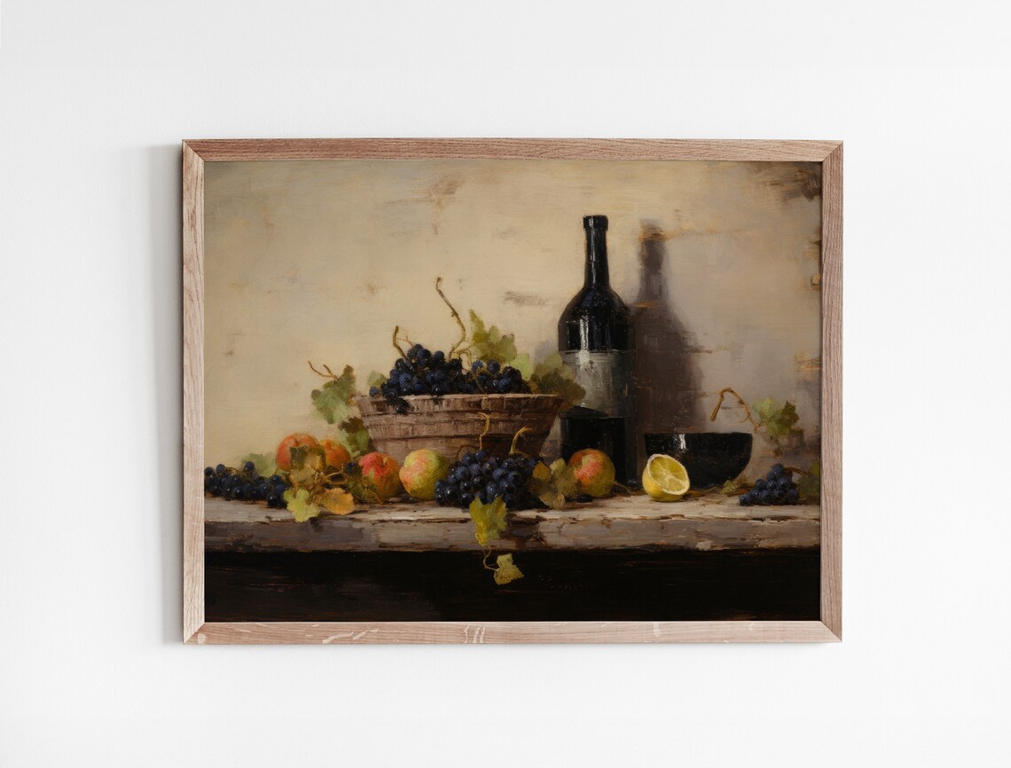 Country Kitchen Rustic Fruits Still Life Art Print - Image 3
