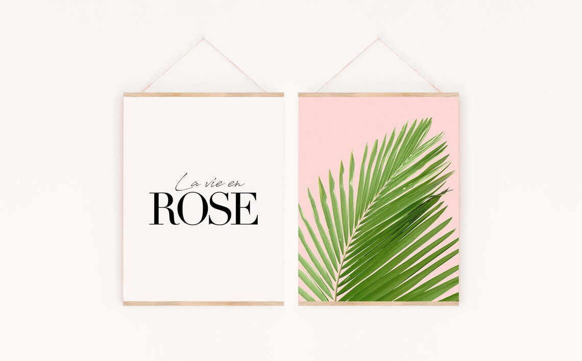 La Vie En Rose French Quote Typography Art Print - Image 2