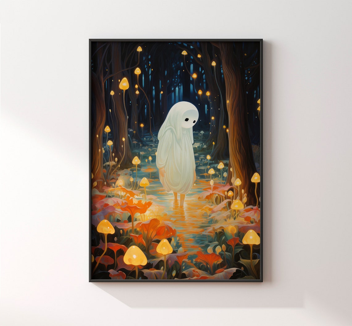 Halloween Ghost In Forest, Spooky Decor - Image 2