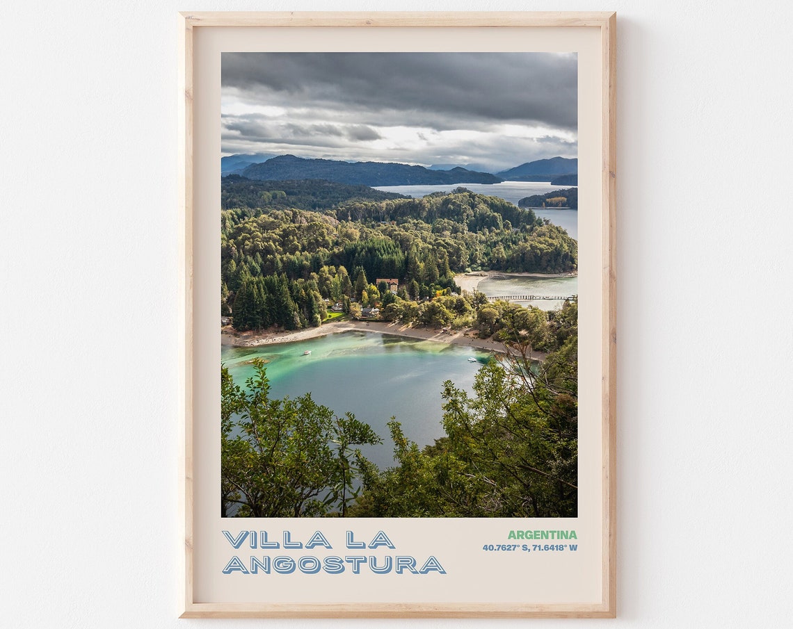 Villa La Angostura Travel Poster Angostura Print Angostura Photo Print Angostura Wall Decor Angostura Travel Art Argentina Angostura 1