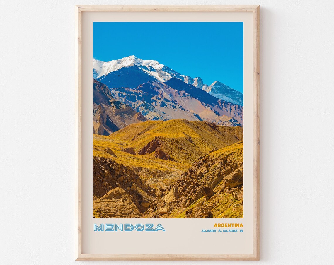 Mendoza Travel Poster Mendoza Print Mendoza Photo Print Mendoza Wall Decor Mendoza Travel Art Argentina Picture Mendoza 2