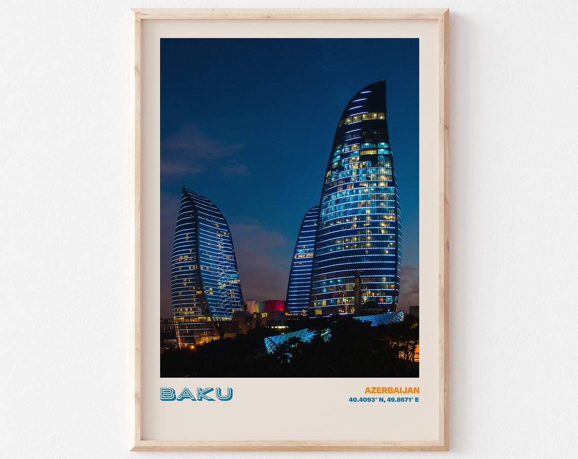 Baku Travel Poster Baku Print Baku Photo Print Baku Wall Decor Baku Travel Art Baku Azerbaijan Picture Baku 4