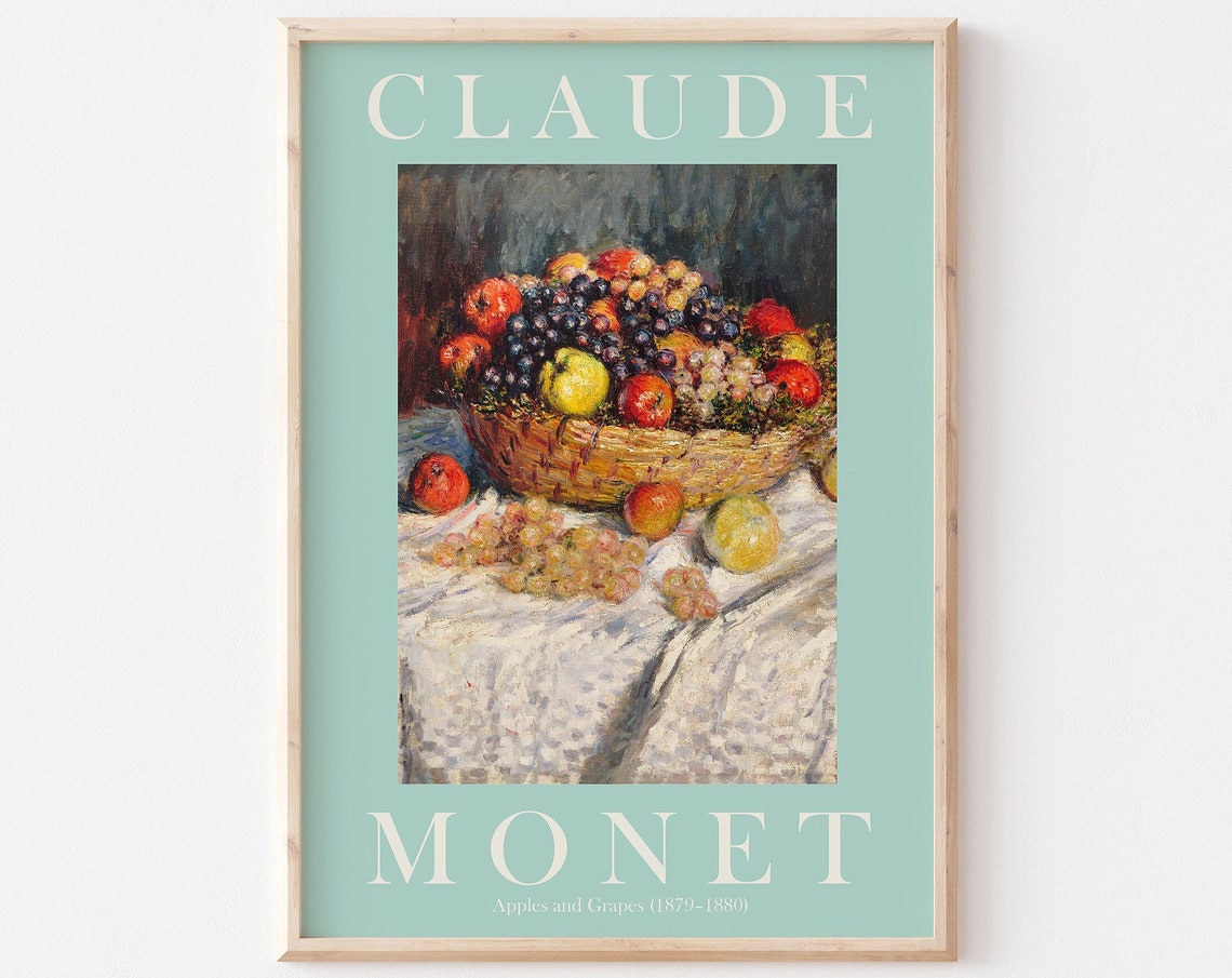 Claude Monet Apples and Grapes 1879-1880 Mint Border Still Life Poster