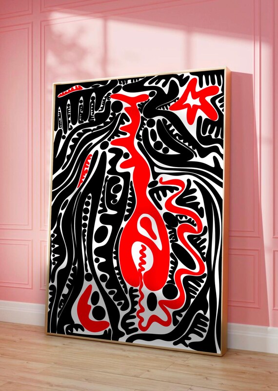Colorful Drip Abstract Expressionism Art Print Modern Home Decor