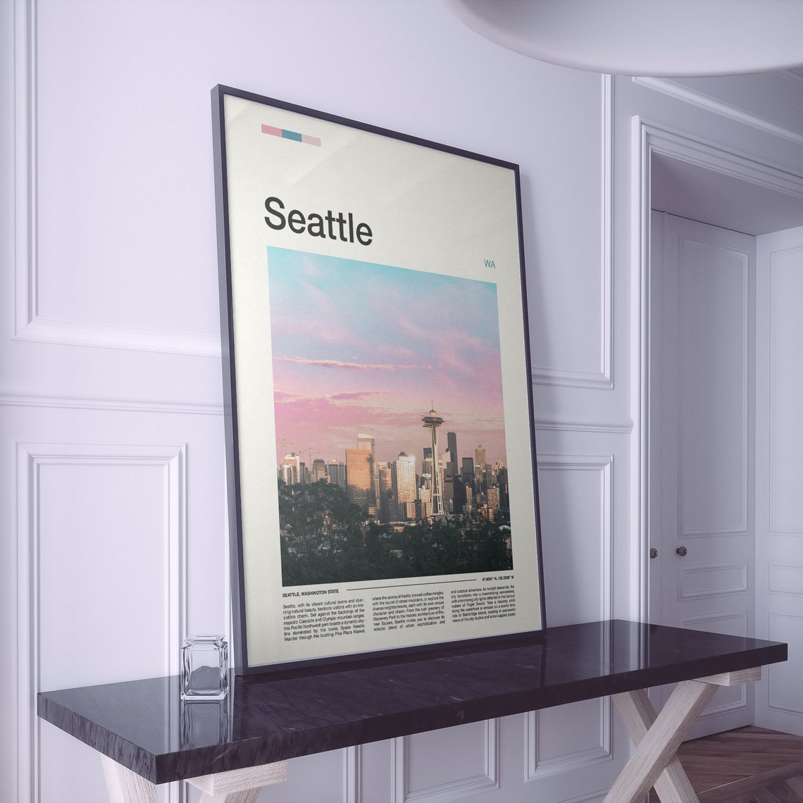 Seattle Space Needle Sunrise Skyline Washington State Poster - Image 2