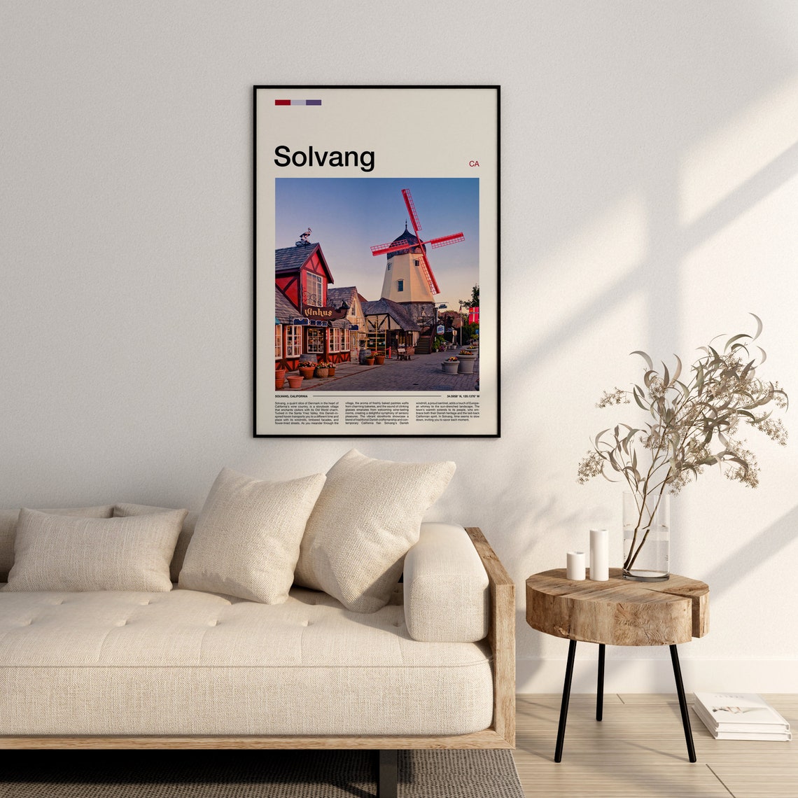 Solvang California Danish Village Red Windmill Street Poster - Image 3