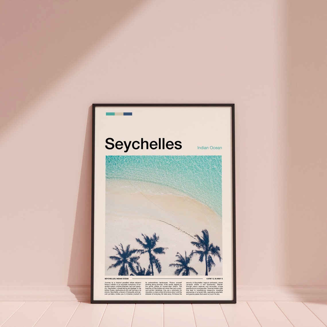 Seychelles Indian Ocean Aerial Drone Photo White Sand Beach Poster - Image 4