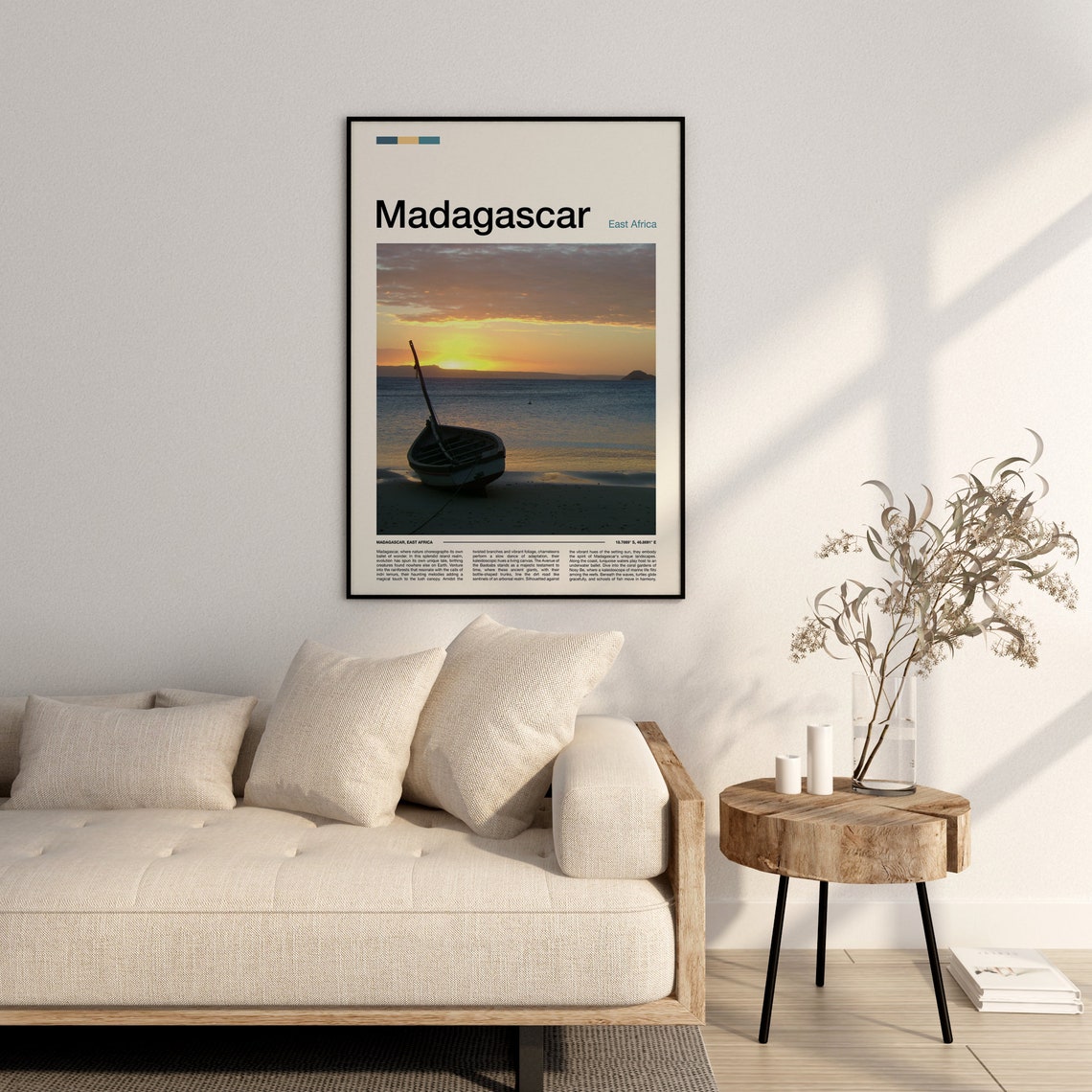 Madagascar Pirogue Boat Sunset Beach Silhouette Photography Poster - Image 3